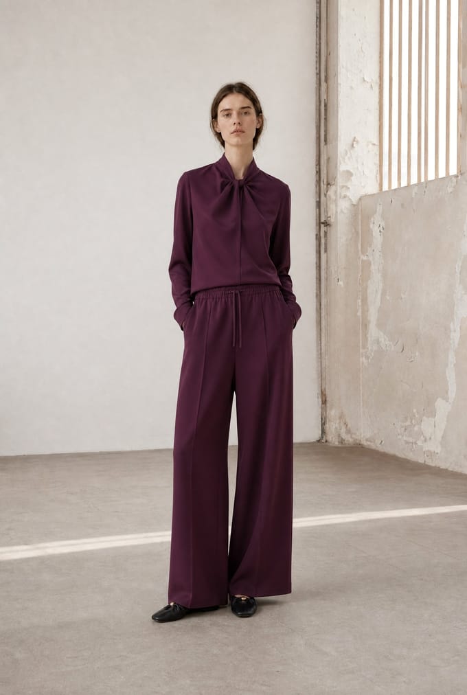 Evo wide-leg technical jersey pants | Cherry - Cherry / S