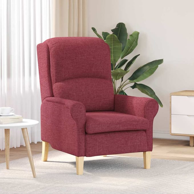 vidaXL - Fauteuil - Wijnrood - Stof