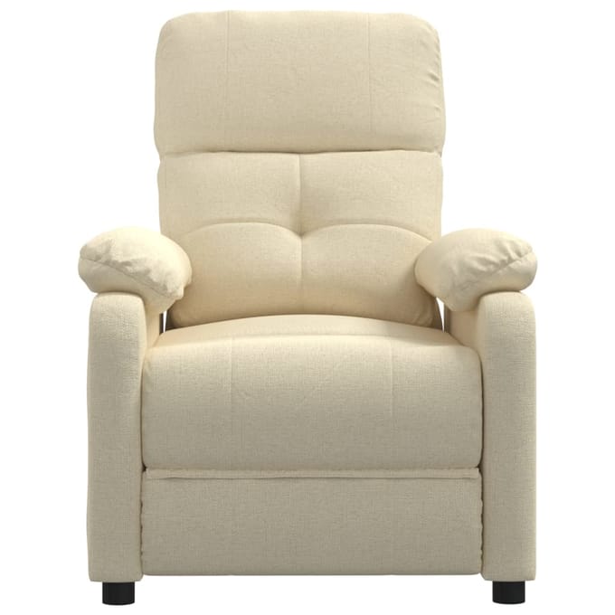vidaXL - Fauteuil - verstelbaar - stof - crèmekleurig
