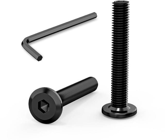 Inbusschroeven Platte Kop M6 Roestvrij Staal A2 V2A Zwart Oxide Set