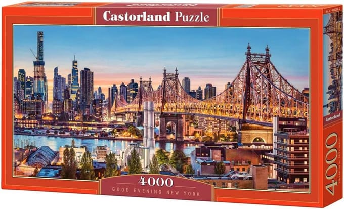 Puzzel 4000 stukjes - Levendig Stadsgezicht met Nachtelijke Sfeer