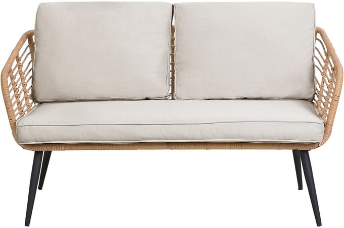 CORINTH II - Loungeset voor 4 - Lichtgrijs - PE rotan