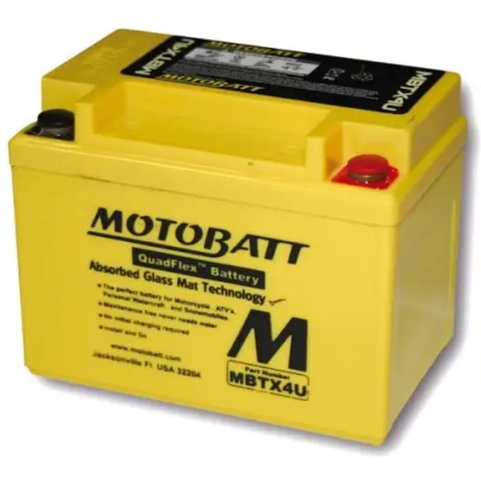 Motorfiets accu Motobatt MBTX4U (2 poles)