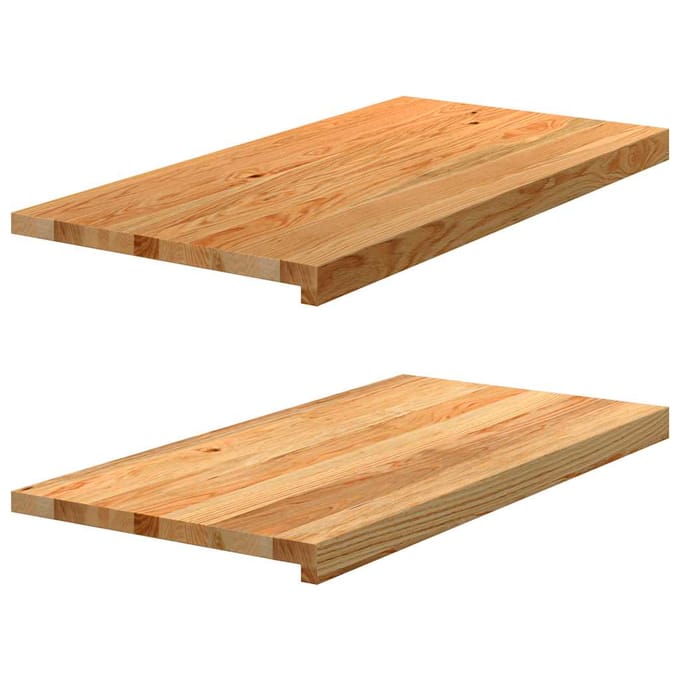 vidaXL - Vensterbanken - 2 - st - 80x40x2 - cm - massief - eikenhout - lichtbruin