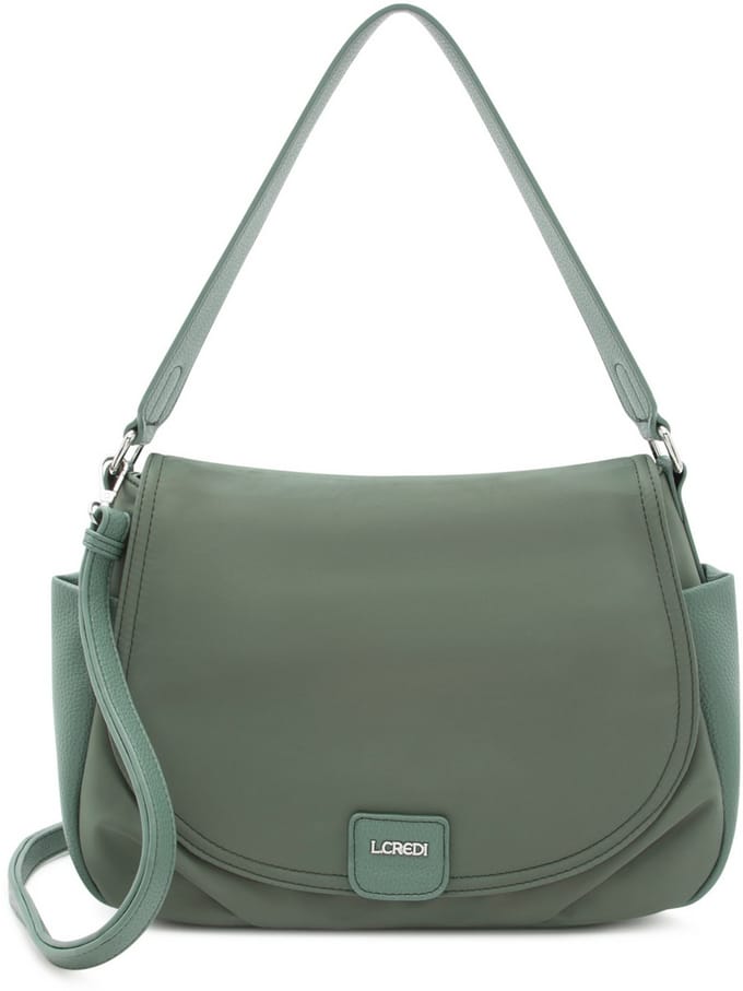 L.CREDI schoudertas Sadma Flapbag Deep Green donkergroen