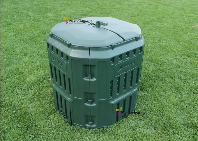 Compostbak - Afvalbak tuin - Composteren organisch afval - Kunststof constructie - 80x80x87 cm - Groen