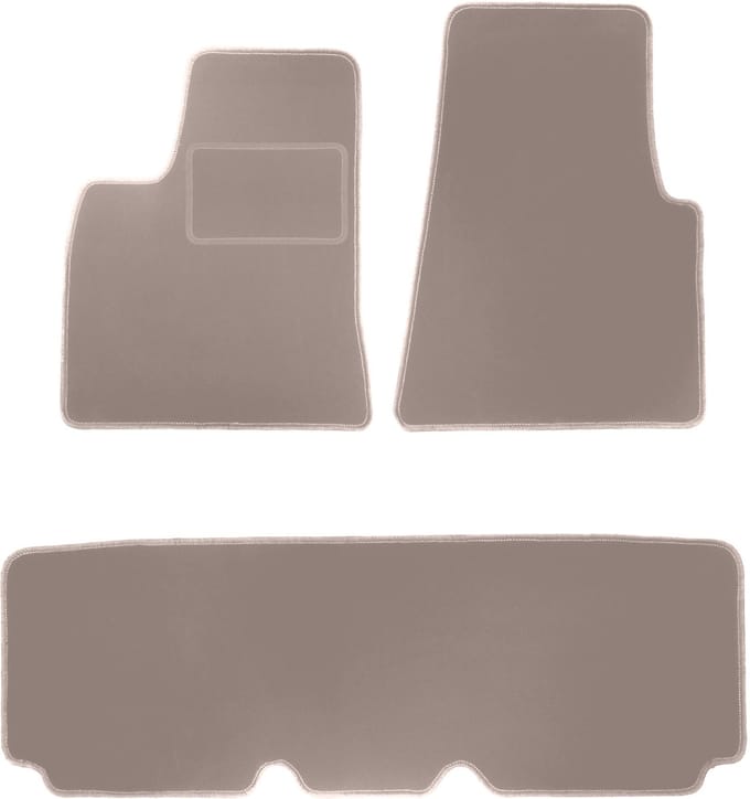 Beige velours vloermatten voor: Tesla SI sedan (2012-2016)