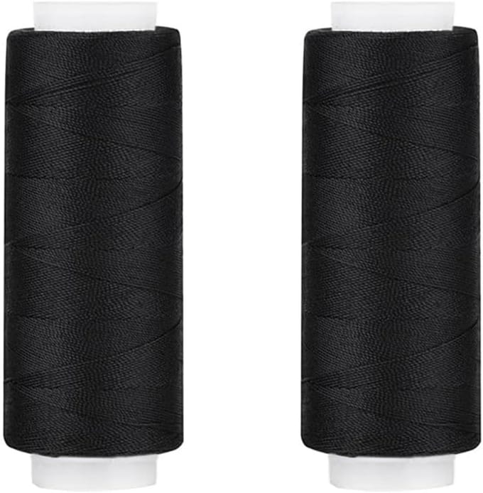 2x Sterk Zwart Naaigaren Polyester - 100m Naaimachine & Hand Naaien