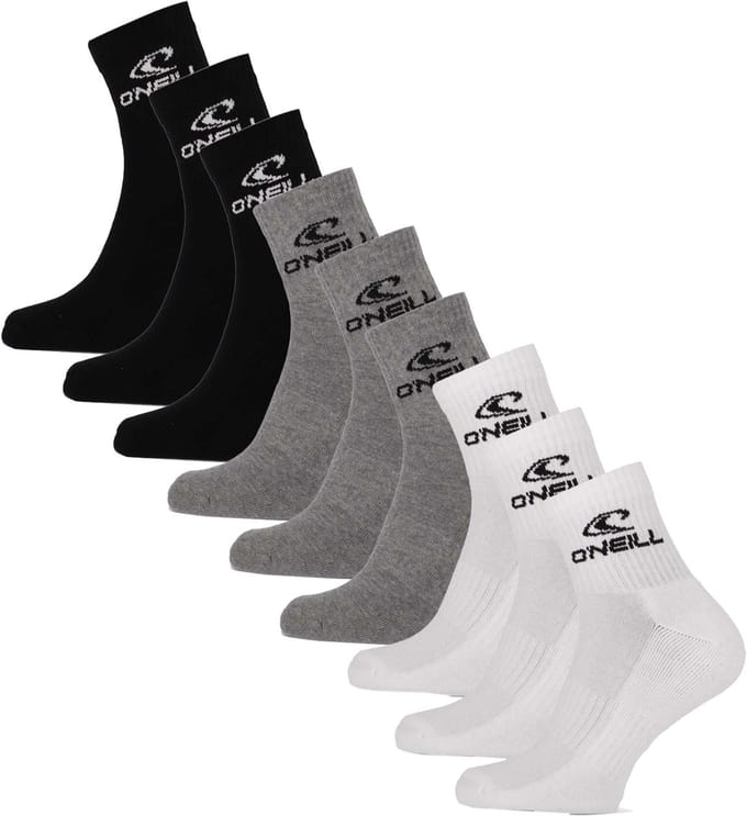 O'Neill Sportsokken Unisex Quarter 9-Pack Effen Multi - Maat 43/46