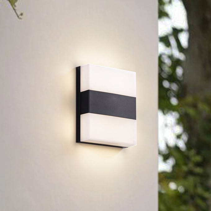 PRIOS LED buiten wandlamp Teekon, antraciet, 20 cm, IP44