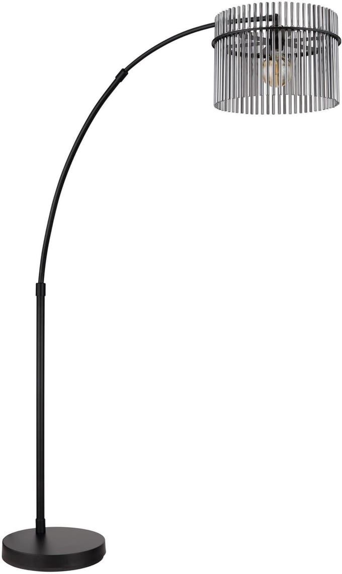 Vloerlamp - zwart - GORLEY - glas - booglamp - E27 - 15698S1 - Globo