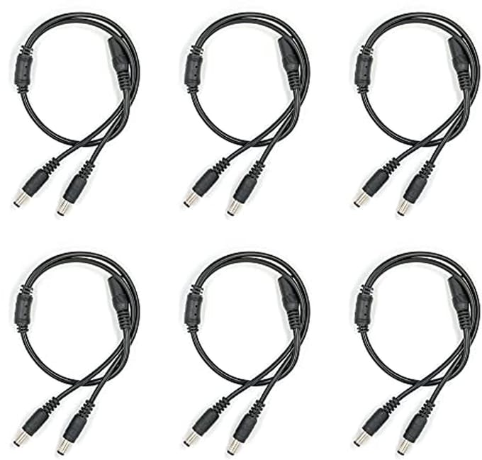 DC Power Plug Y Splitter Kabel 1 Vrouwelijk naar 2 Mannelijk voor CCTV en LED Schijnwerpers