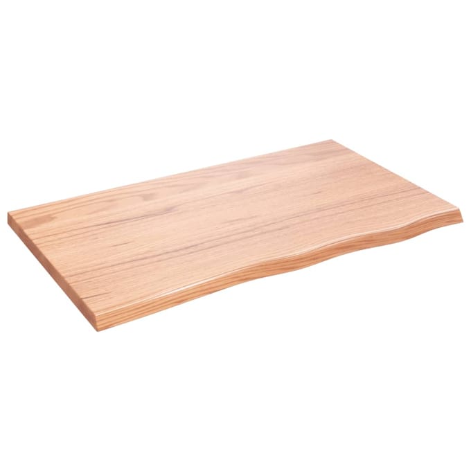 vidaXL - Wastafelblad - 100x60x(2-4) - cm - behandeld - massief - hout - lichtbruin