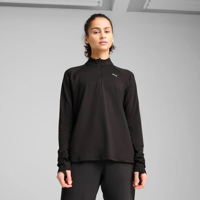 PUMA W RUN VELOCITY CLOUDSPUN 1/4 ZIP Dames Sporttop - Puma Black
