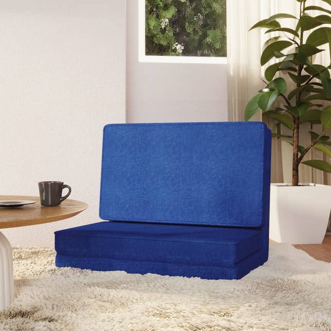 vidaXL Vloerstoel inklapbaar stof blauw