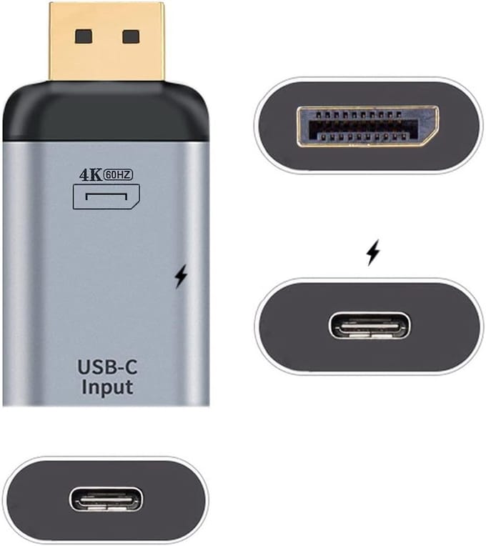 USB-C naar Displayport Adapter - Type C Converter - Scherm Uitbreiden - Ondersteunt 4K 60Hz - 10Gbps Overdracht
