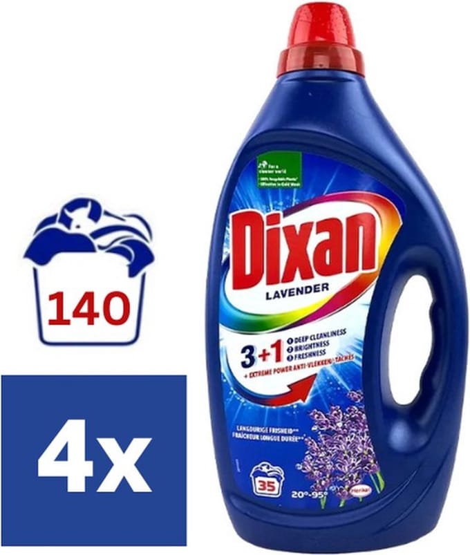 Dixan Gel Fresh Lavender Wasmiddel - Halfjaarbox - 140 wasbeurten