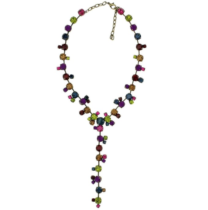 Behave - Multicolor ketting met natuurstenen en hanger - Boho stijl - 41 cm