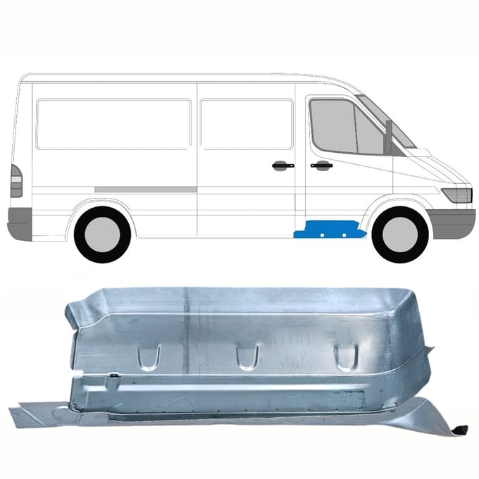 Reparatiepaneel voorste treeplank met deel van dorpel voor Mercedes Sprinter 95-06