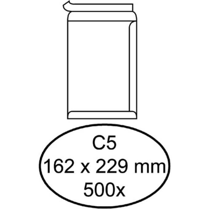 Envelop Quantore akte C5 162x229mm zelfklevend wit 500 stuks