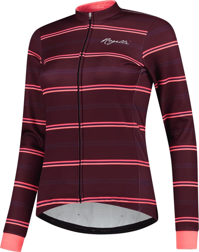 Rogelli Stripe Fietsjack Winter - Dames - Bordeaux, Koraal - Maat XXL