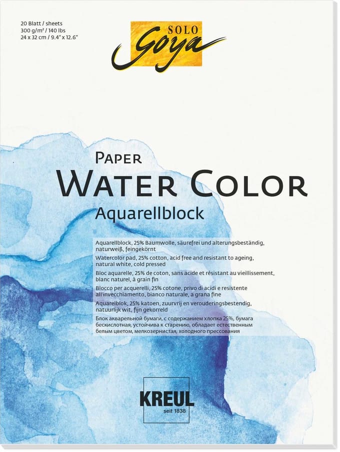 SOLO GOYA Paper Water Color 18 x 24 cm - 20 sheets 300 g/m2