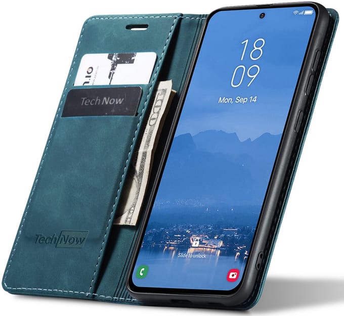 Hoesje geschikt voor Samsung Galaxy S25 Plus - Book Case Leer Slimline Blauw