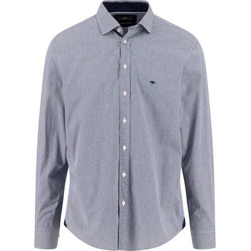 Fynch-Hatton Overhemd Mini Check Kent Collar Navy / male
