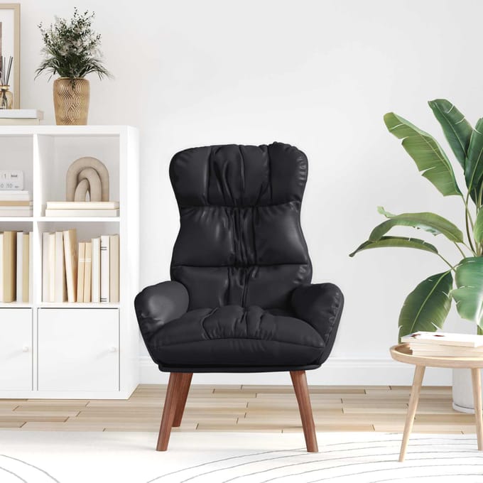 vidaXL - Fauteuil - Zwart - 69 - x - 74 - x - 93 - cm - Kunstleer