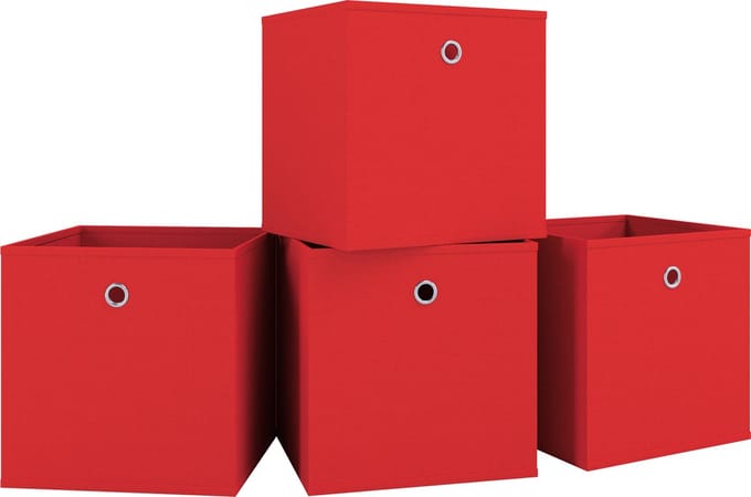 Set van 4 vouwdozen vouwdoos stoffen doos vouwdoos plank doos opbergdozen