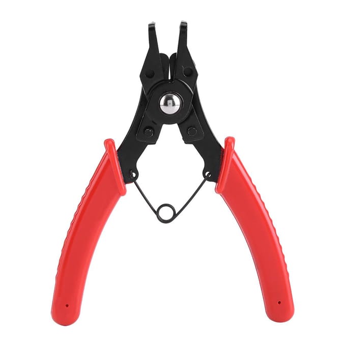 Multifunctionele 4 in 1 Borgveertangenset Circlip Combinatie Borgclip Handgereedschap (Rood) Red black