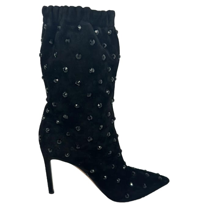 Valentino Rockstud Laarzen in Zwart Suède