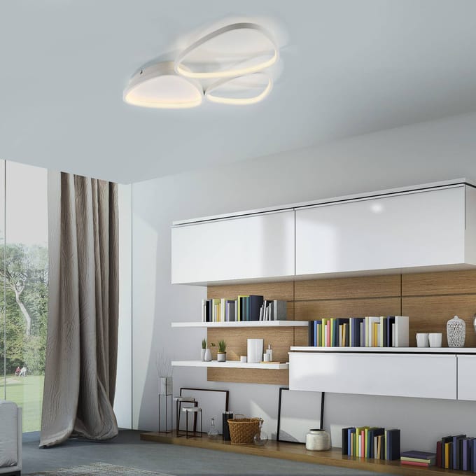 JUST LIGHT. GmbH JUST LIGHT. Pebbles plafondlamp, wit, dimbaar