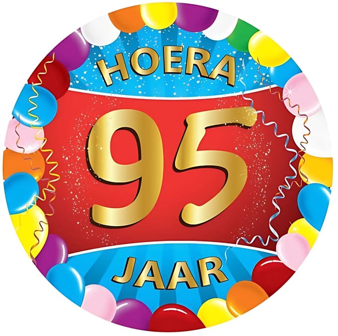 Bierviltjes 95 jaar - 25x stuks - multicolor - verjaardag/feest - feestartikelen