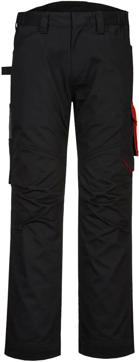 Portwest PW2 Service Broek PW240 - Zwart/Rood - 34