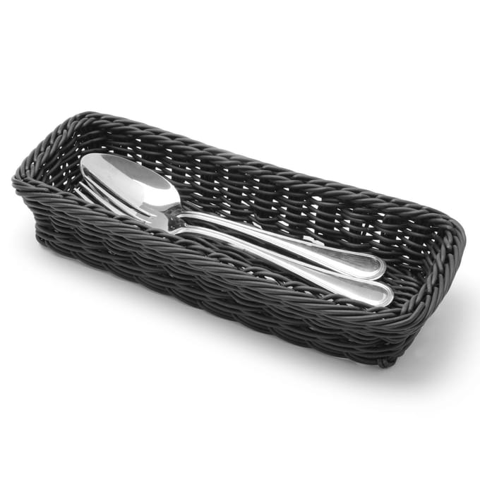 Panier à couverts pour fourchettes, couteaux, cuillères, noir 270x100x45 mm - Hendi 426098