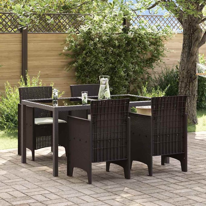 vidaXL Tuinstoel met kussen 4 pcs Bruin 53 x 49 x 85 cm Polypropyleen