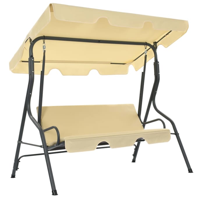 vidaXL - Schommelbank - 170x110x153 - cm - crèmewit
