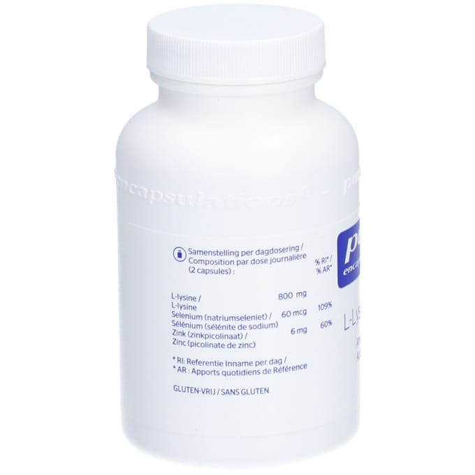 Pure Encapsulations L-Lysine plus | L-lysine met het surplus van selenium en zink 90 Capsules