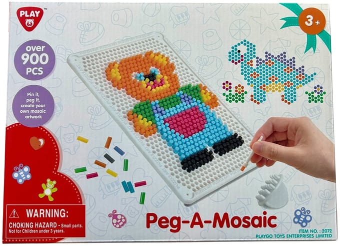 Playgo - Mozaiek set - A5 - 900 delig - Knutselen - Kinderen - Beertje - Dino