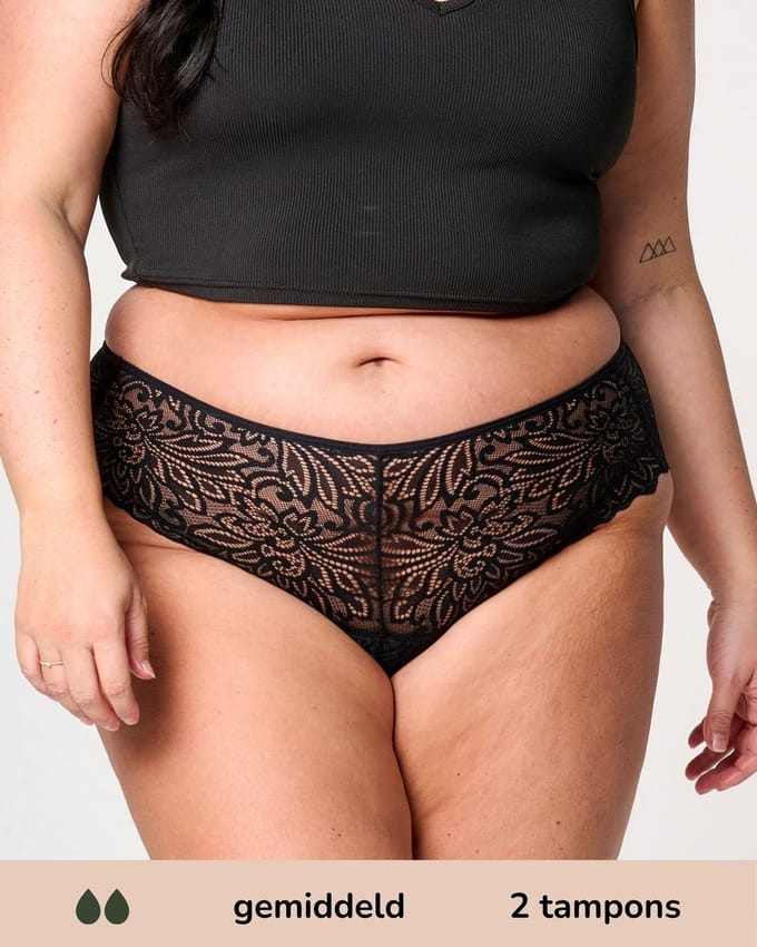 Moodies menstruatie ondergoed gemiddeld/zwaar - Hipster Lace - maat L