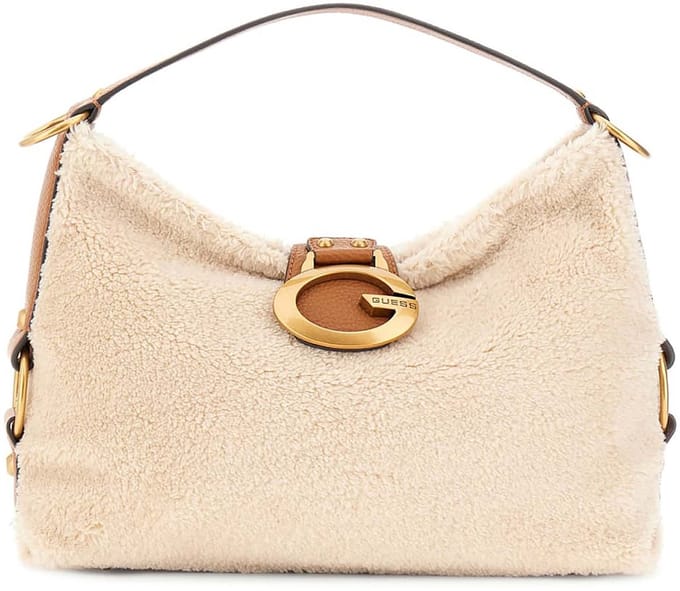 GUESS schoudertas Camden Shoulder Bag Natural / Cognac crème