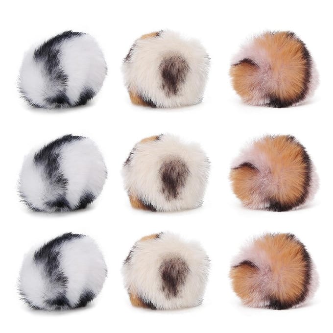 9 Stuks Huisdier Kat Pluche Luipaard Bal met Kattenkruid Veiligheid Training Spelen Interactief Speelgoed white