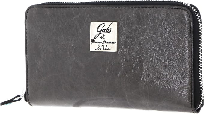 Gabs Leren Portemonnee GMONEY17 Naplak Silver Wallet Grafite Donkergrijs