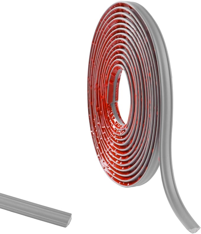 PVC Kwadrant Trim - Flexibele Sierrand - Hoeken Afwerken - Zelfklevend Waterdicht - 5 Meter 12mm - Mat Grijs