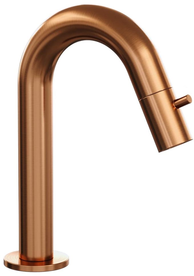 Brauer Copper Edition opbouw fonteinkraan met gebogen uitloop koper geborsteld PVD