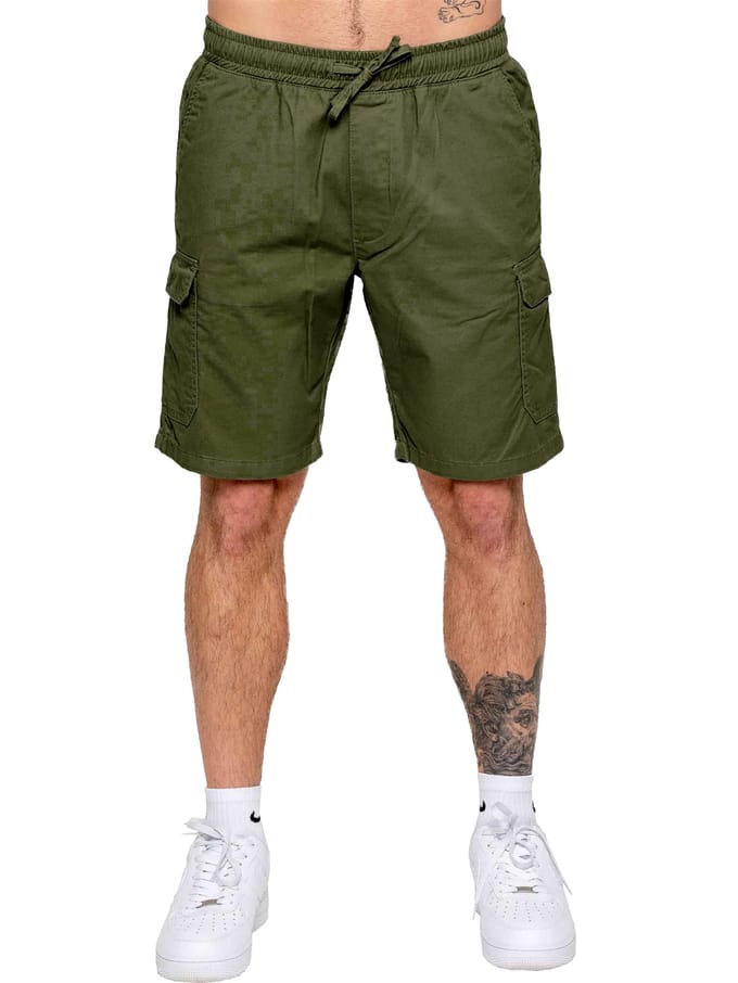 Kruze | 2-Pack Heren Cargo Shorts - BLK/LTGREY