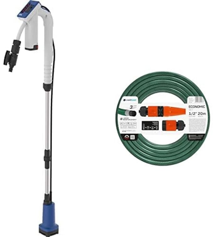 Accu-regentonpomp 12V met Droogloopbeveiliging en Tuinslang Set