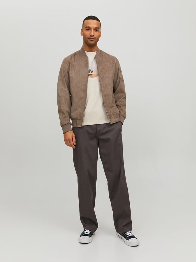 Jack & Jones - Heren Jas zomer Tano Bomber - Bruin - Maat M
