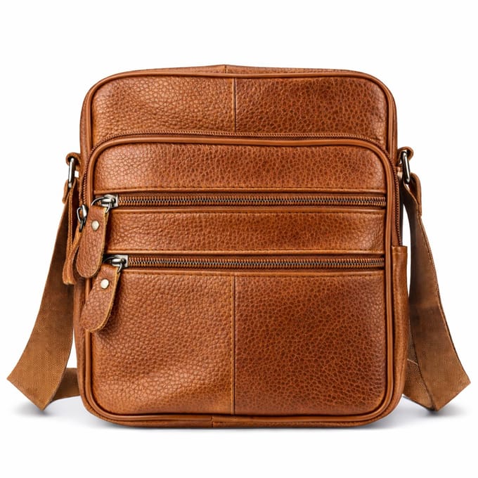 THL Design - Leren Schoudertas Heren / Dames - Kleine tas - Echt Leder - Bruin